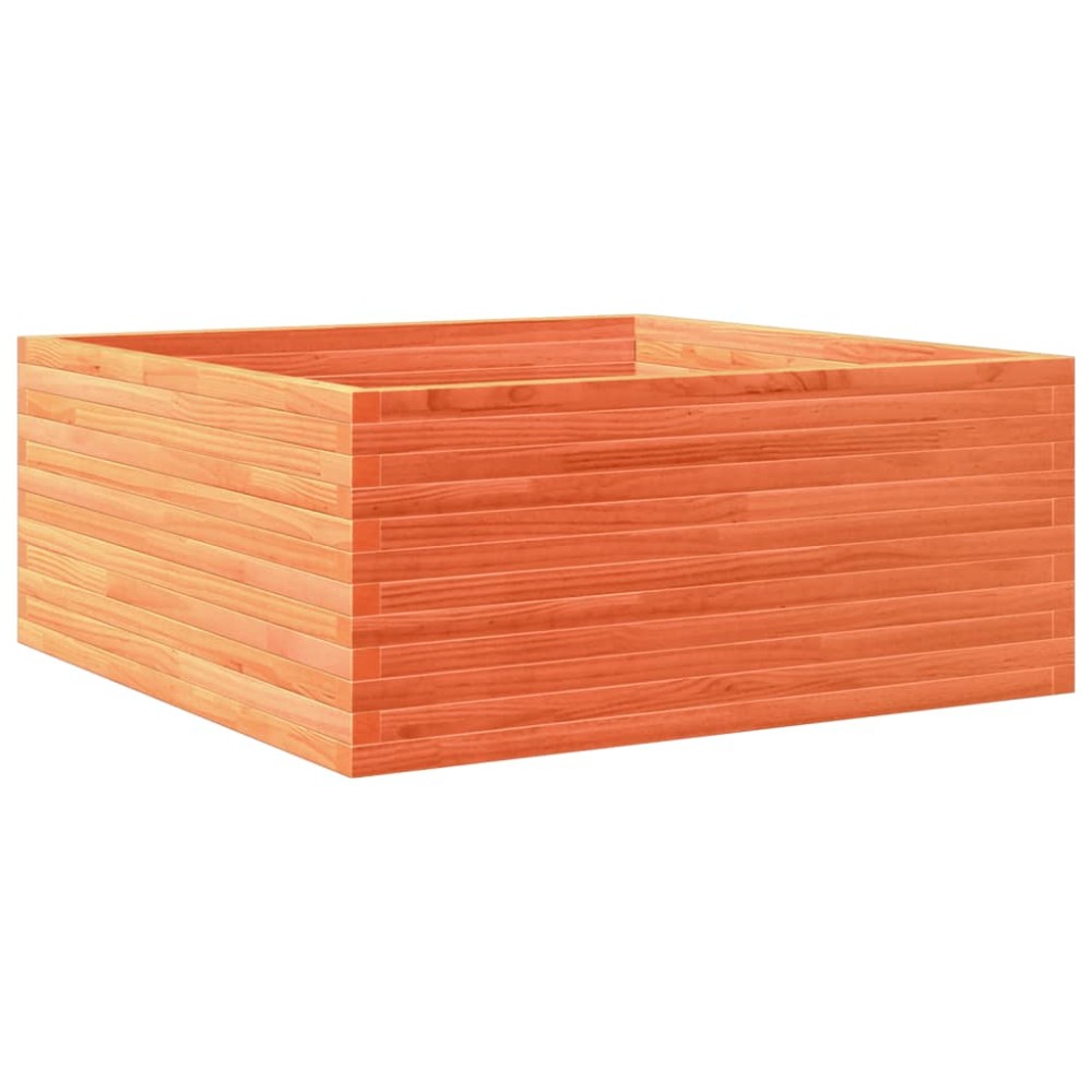 vidaXL Jardinieră grădină, maro ceruit, 110x110x46 cm, lemn masiv pin