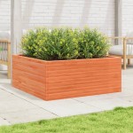 vidaXL Jardinieră grădină, maro ceruit, 110x110x46 cm, lemn masiv pin vidaXL Jardinieră grădină, maro ceruit, 110x110x46 cm, lemn masiv pin