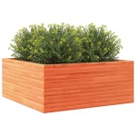 vidaXL Jardinieră grădină, maro ceruit, 110x110x46 cm, lemn masiv pin vidaXL Jardinieră grădină, maro ceruit, 110x110x46 cm, lemn masiv pin