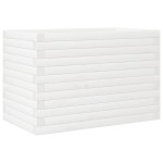 vidaXL Jardinieră de grădină, alb, 70x40x46 cm, lemn masiv de pin vidaXL Jardinieră de grădină, alb, 70x40x46 cm, lemn masiv de pin