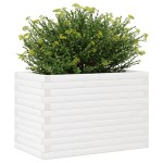 vidaXL Jardinieră de grădină, alb, 70x40x46 cm, lemn masiv de pin vidaXL Jardinieră de grădină, alb, 70x40x46 cm, lemn masiv de pin