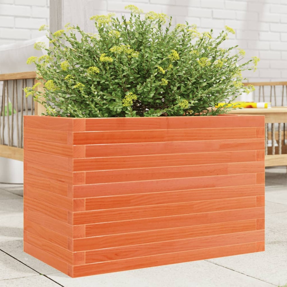 vidaXL Jardinieră grădină, maro ceruit, 70x40x46 cm, lemn masiv pin
