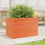 vidaXL Jardinieră grădină, maro ceruit, 70x40x46 cm, lemn masiv pin vidaXL Jardinieră grădină, maro ceruit, 70x40x46 cm, lemn masiv pin