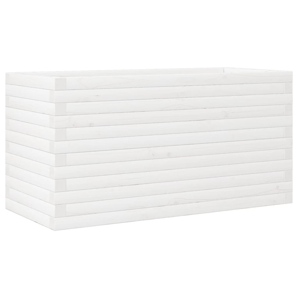 vidaXL Jardinieră de grădină, alb, 90x40x46 cm, lemn masiv de pin