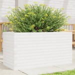 vidaXL Jardinieră de grădină, alb, 90x40x46 cm, lemn masiv de pin vidaXL Jardinieră de grădină, alb, 90x40x46 cm, lemn masiv de pin