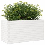 vidaXL Jardinieră de grădină, alb, 90x40x46 cm, lemn masiv de pin vidaXL Jardinieră de grădină, alb, 90x40x46 cm, lemn masiv de pin
