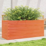 vidaXL Jardinieră grădină, maro ceruit, 110x40x46 cm, lemn masiv pin vidaXL Jardinieră grădină, maro ceruit, 110x40x46 cm, lemn masiv pin