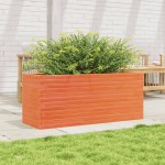 vidaXL Jardinieră grădină, maro ceruit, 110x40x46 cm, lemn masiv pin vidaXL Jardinieră grădină, maro ceruit, 110x40x46 cm, lemn masiv pin