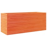 vidaXL Jardinieră grădină, maro ceruit, 110x40x46 cm, lemn masiv pin vidaXL Jardinieră grădină, maro ceruit, 110x40x46 cm, lemn masiv pin