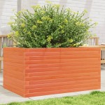 vidaXL Jardinieră de grădină, maro ceruit, 90x60x46 cm, lemn masiv pin vidaXL Jardinieră de grădină, maro ceruit, 90x60x46 cm, lemn masiv pin