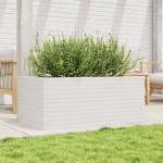 vidaXL Jardinieră de grădină, alb, 110x60x46 cm, lemn masiv de pin