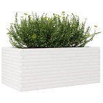 vidaXL Jardinieră de grădină, alb, 110x60x46 cm, lemn masiv de pin