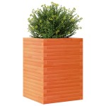 vidaXL Jardinieră grădină, maro ceruit, 50x50x68,5 cm, lemn masiv pin vidaXL Jardinieră grădină, maro ceruit, 50x50x68,5 cm, lemn masiv pin
