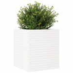 vidaXL Jardinieră de grădină, alb, 60x60x68,5 cm, lemn masiv de pin
