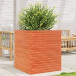 vidaXL Jardinieră grădină, maro ceruit, 60x60x68,5 cm, lemn masiv pin vidaXL Jardinieră grădină, maro ceruit, 60x60x68,5 cm, lemn masiv pin
