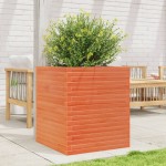 vidaXL Jardinieră grădină, maro ceruit, 60x60x68,5 cm, lemn masiv pin vidaXL Jardinieră grădină, maro ceruit, 60x60x68,5 cm, lemn masiv pin