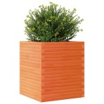 vidaXL Jardinieră grădină, maro ceruit, 60x60x68,5 cm, lemn masiv pin vidaXL Jardinieră grădină, maro ceruit, 60x60x68,5 cm, lemn masiv pin