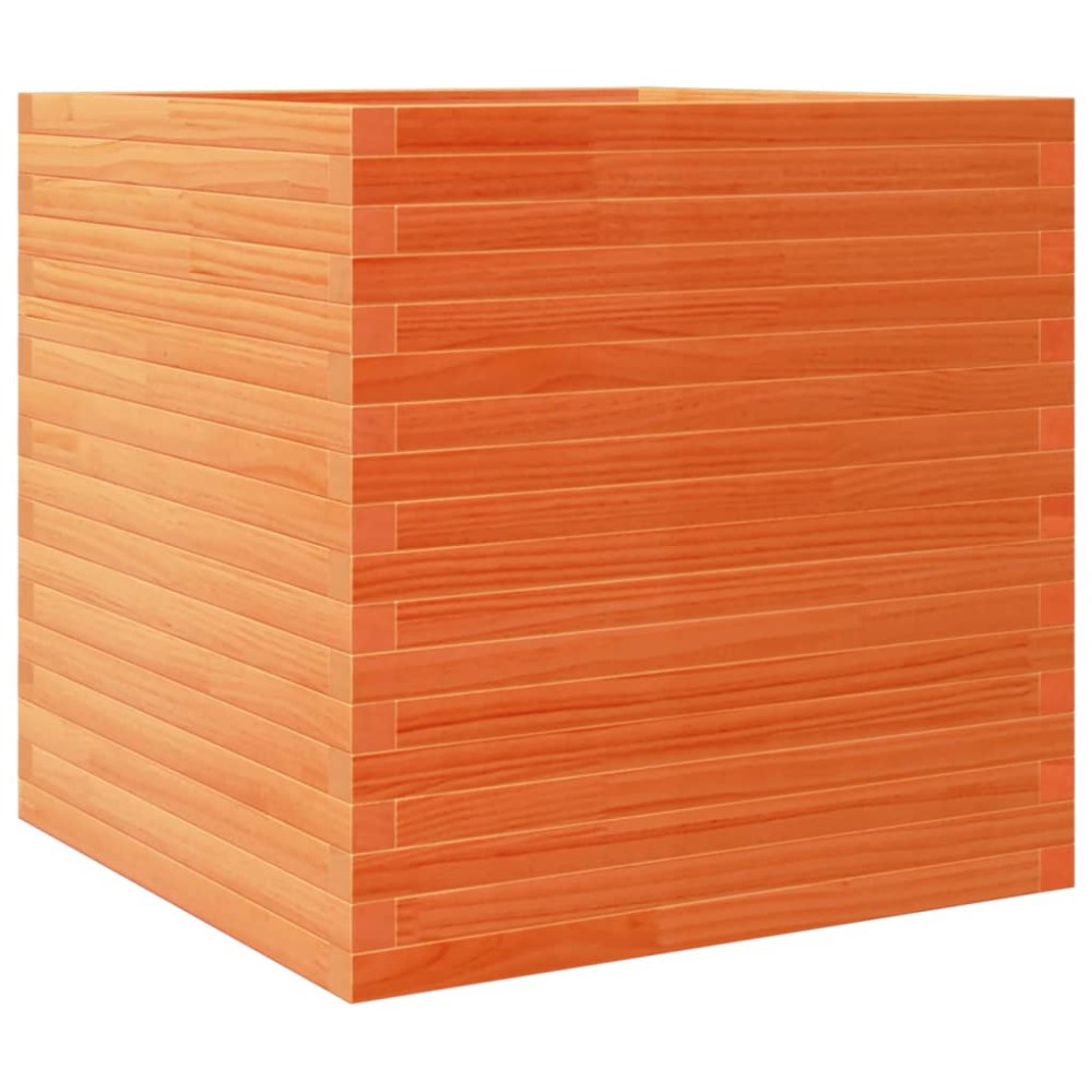 vidaXL Jardinieră grădină, maro ceruit, 70x70x68,5 cm, lemn masiv pin