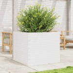 vidaXL Jardinieră de grădină, alb, 80x80x68,5 cm, lemn masiv de pin vidaXL Jardinieră de grădină, alb, 80x80x68,5 cm, lemn masiv de pin