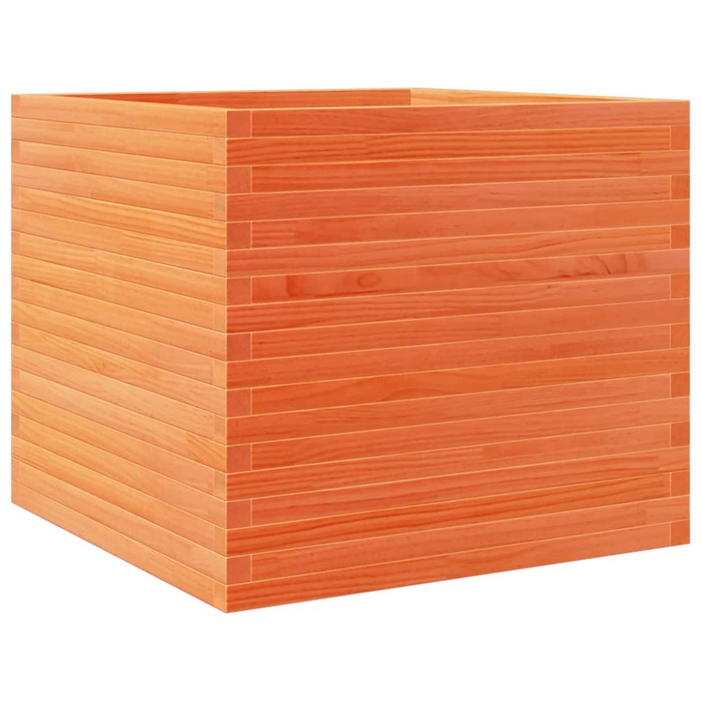 vidaXL Jardinieră grădină, maro ceruit, 80x80x68,5 cm, lemn masiv pin