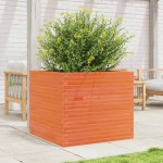 vidaXL Jardinieră grădină, maro ceruit, 80x80x68,5 cm, lemn masiv pin vidaXL Jardinieră grădină, maro ceruit, 80x80x68,5 cm, lemn masiv pin