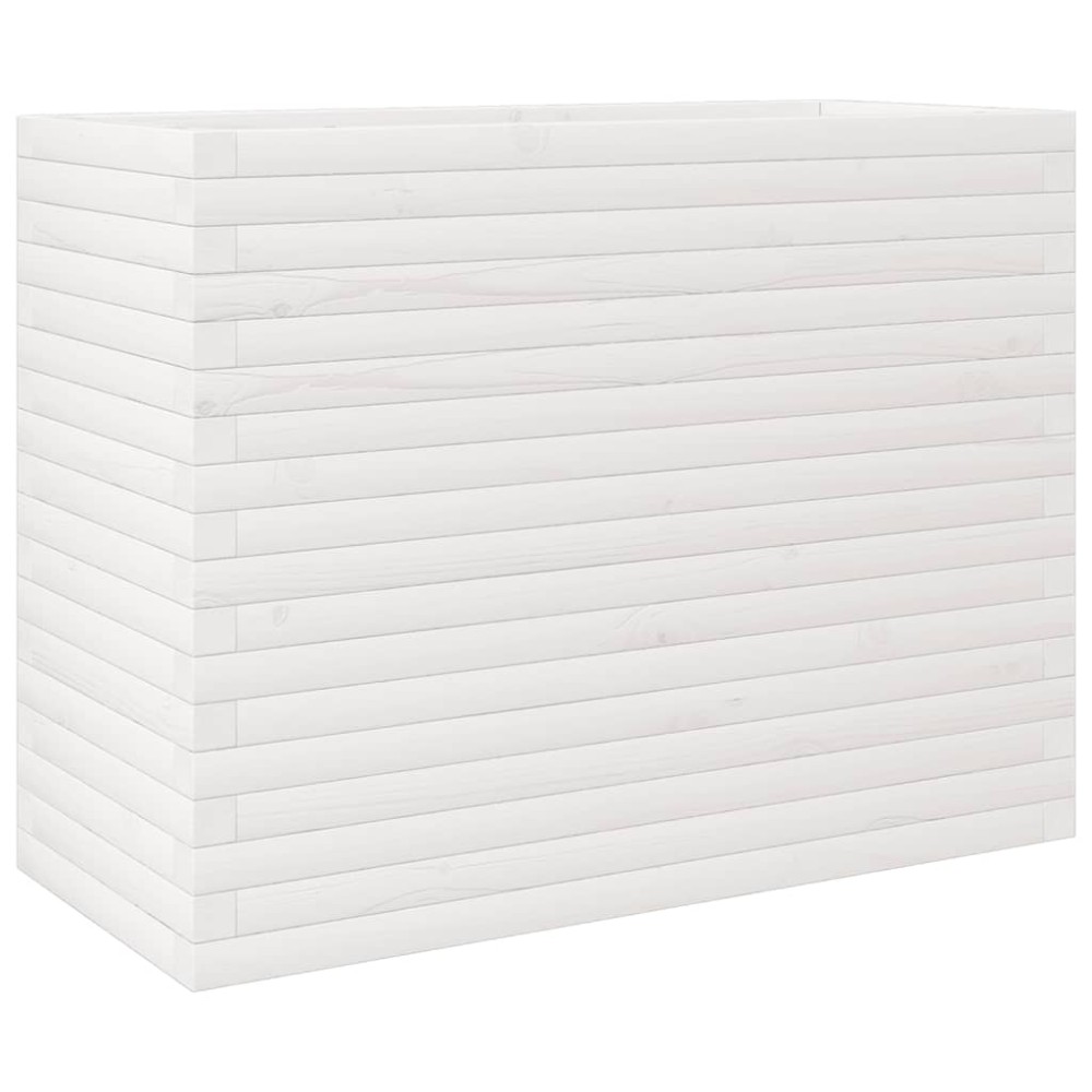 vidaXL Jardinieră de grădină, alb, 90x40x68,5 cm, lemn masiv de pin