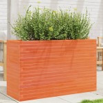vidaXL Jardinieră grădină, maro ceruit, 110x40x68,5 cm, lemn masiv pin vidaXL Jardinieră grădină, maro ceruit, 110x40x68,5 cm, lemn masiv pin