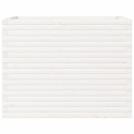 vidaXL Jardinieră de grădină, alb, 90x60x68,5 cm, lemn masiv de pin