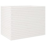 vidaXL Jardinieră de grădină, alb, 90x60x68,5 cm, lemn masiv de pin