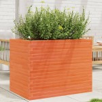 vidaXL Jardinieră grădină, maro ceruit, 90x60x68,5 cm, lemn masiv pin vidaXL Jardinieră grădină, maro ceruit, 90x60x68,5 cm, lemn masiv pin