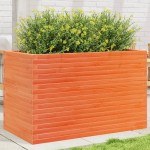 vidaXL Jardinieră grădină, maro ceruit, 110x60x68,5 cm, lemn masiv pin vidaXL Jardinieră grădină, maro ceruit, 110x60x68,5 cm, lemn masiv pin