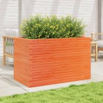 vidaXL Jardinieră grădină, maro ceruit, 110x60x68,5 cm, lemn masiv pin vidaXL Jardinieră grădină, maro ceruit, 110x60x68,5 cm, lemn masiv pin