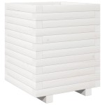 vidaXL Jardinieră de grădină, alb, 40x40x49,5 cm, lemn masiv de pin vidaXL Jardinieră de grădină, alb, 40x40x49,5 cm, lemn masiv de pin
