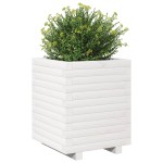 vidaXL Jardinieră de grădină, alb, 40x40x49,5 cm, lemn masiv de pin vidaXL Jardinieră de grădină, alb, 40x40x49,5 cm, lemn masiv de pin