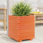 vidaXL Jardinieră grădină, maro ceruit, 40x40x49,5 cm, lemn masiv pin vidaXL Jardinieră grădină, maro ceruit, 40x40x49,5 cm, lemn masiv pin