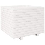 vidaXL Jardinieră de grădină, alb, 60x60x49,5 cm, lemn masiv de pin vidaXL Jardinieră de grădină, alb, 60x60x49,5 cm, lemn masiv de pin
