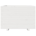 vidaXL Jardinieră de grădină, alb, 70x70x49,5 cm, lemn masiv de pin