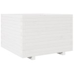 vidaXL Jardinieră de grădină, alb, 70x70x49,5 cm, lemn masiv de pin