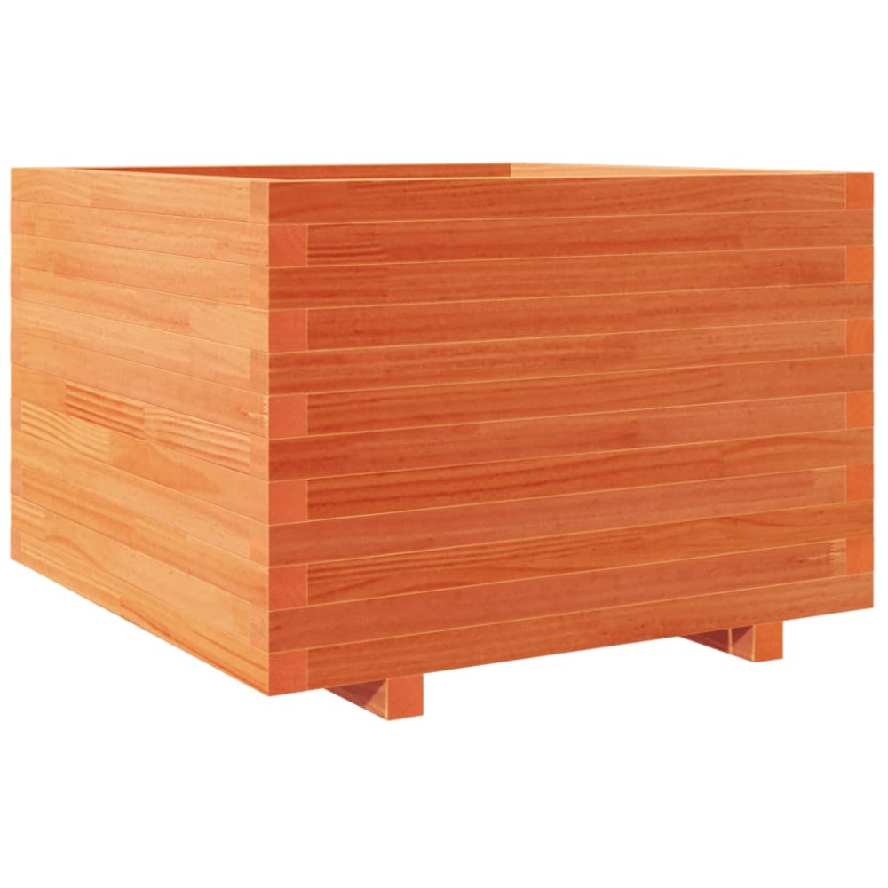 vidaXL Jardinieră grădină, maro ceruit, 70x70x49,5 cm, lemn masiv pin