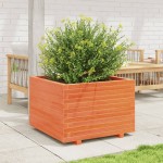 vidaXL Jardinieră grădină, maro ceruit, 70x70x49,5 cm, lemn masiv pin vidaXL Jardinieră grădină, maro ceruit, 70x70x49,5 cm, lemn masiv pin