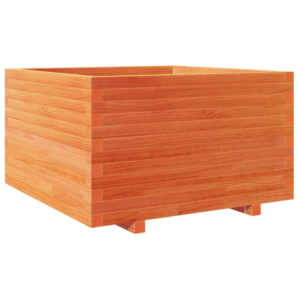 vidaXL Jardinieră grădină, maro ceruit, 80x80x49,5 cm, lemn masiv pin