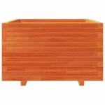 vidaXL Jardinieră grădină, maro ceruit, 80x80x49,5 cm, lemn masiv pin vidaXL Jardinieră grădină, maro ceruit, 80x80x49,5 cm, lemn masiv pin
