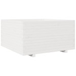 vidaXL Jardinieră de grădină, alb, 90x90x49,5 cm, lemn masiv de pin