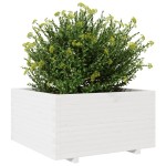 vidaXL Jardinieră de grădină, alb, 90x90x49,5 cm, lemn masiv de pin