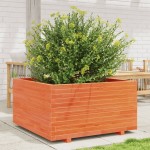 vidaXL Jardinieră grădină, maro ceruit, 90x90x49,5 cm, lemn masiv pin vidaXL Jardinieră grădină, maro ceruit, 90x90x49,5 cm, lemn masiv pin