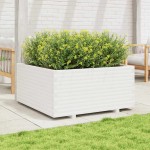 vidaXL Jardinieră de grădină, alb, 100x100x49,5 cm, lemn masiv de pin vidaXL Jardinieră de grădină, alb, 100x100x49,5 cm, lemn masiv de pin