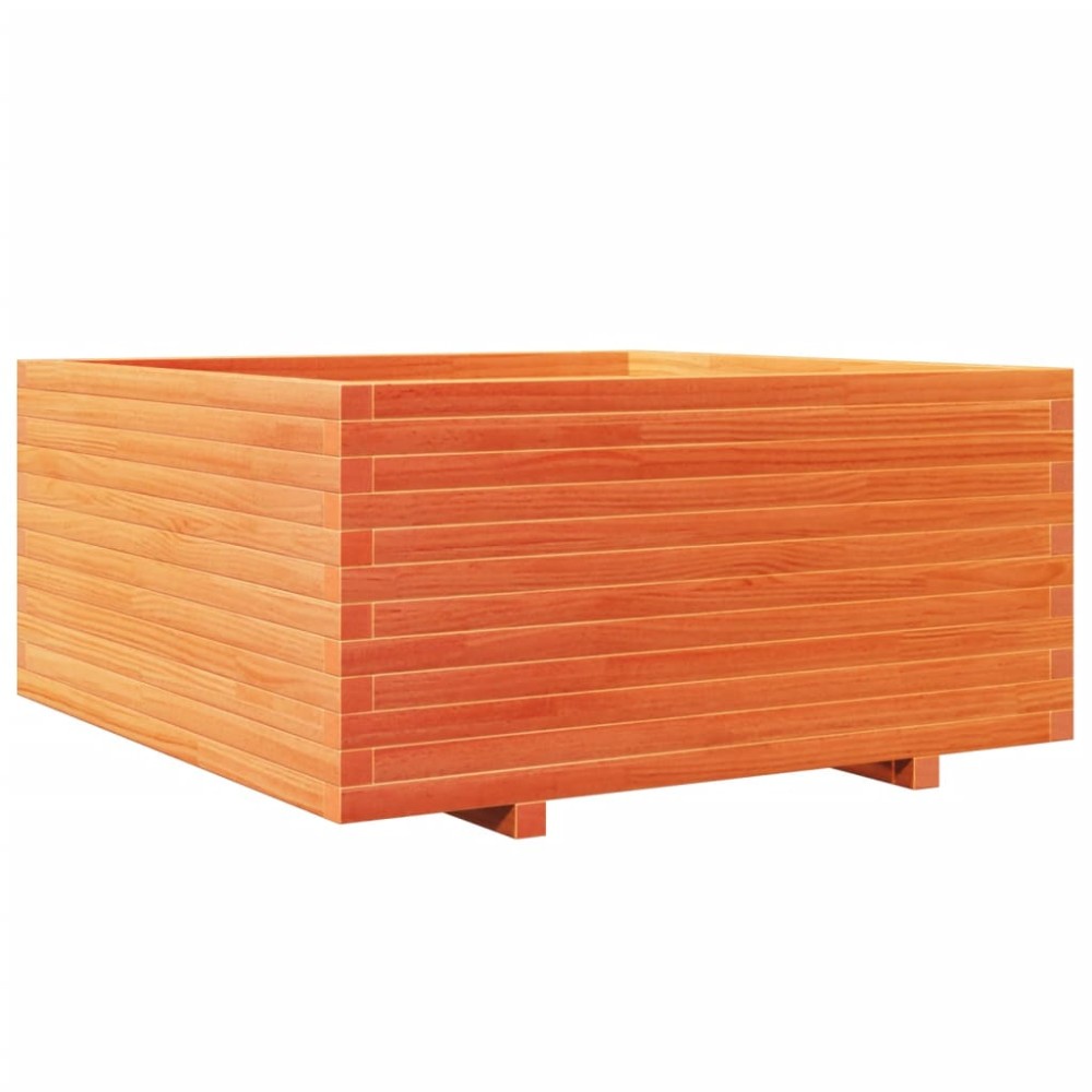 vidaXL Jardinieră grădină maro ceruit, 100x100x49,5 cm, lemn masiv pin
