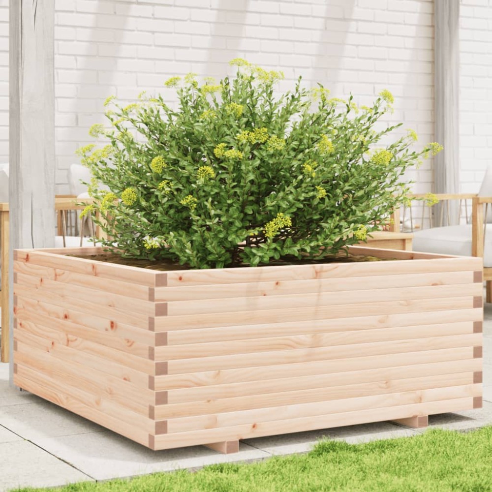 vidaXL Jardinieră de grădină, 110x110x49,5 cm, lemn masiv de pin