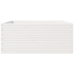 vidaXL Jardinieră de grădină, alb, 110x110x49,5 cm, lemn masiv de pin vidaXL Jardinieră de grădină, alb, 110x110x49,5 cm, lemn masiv de pin