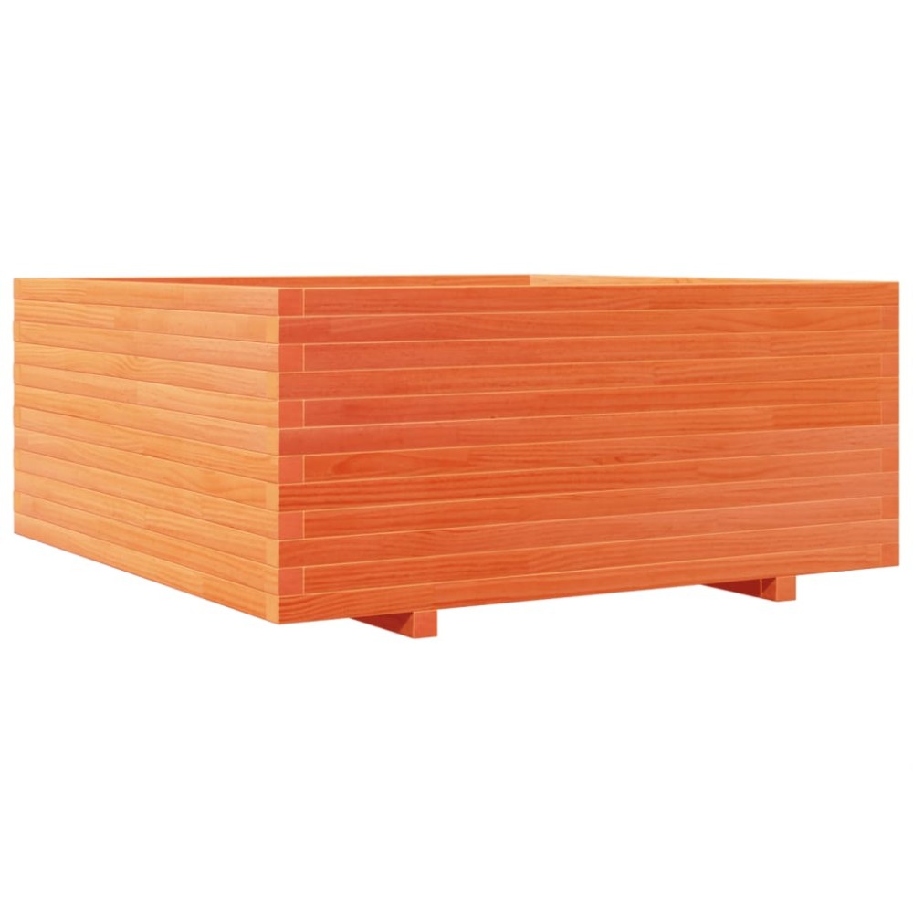 vidaXL Jardinieră grădină maro ceruit, 110x110x49,5 cm, lemn masiv pin